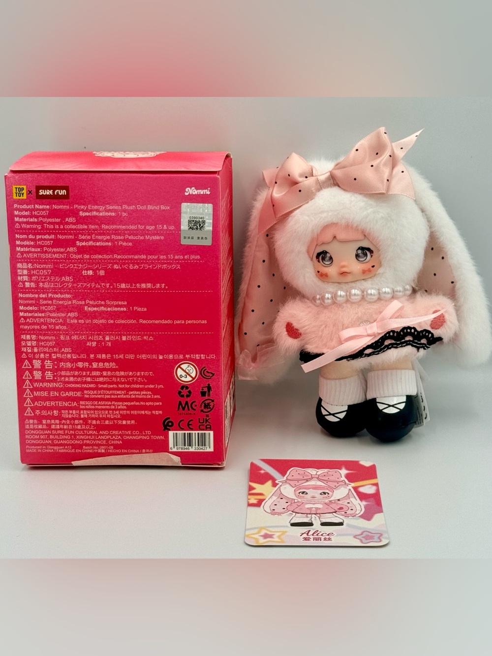NEW Nommi - Pink Energy Series Plush Pendant- ALICE 🎀 - Picture 4 of 9